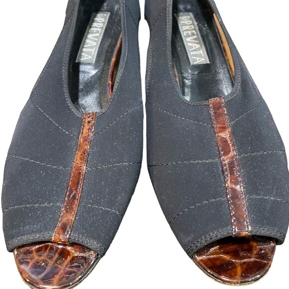 Prevata Black Peep Toe Low Heels Sz 10C - Picture 5 of 10